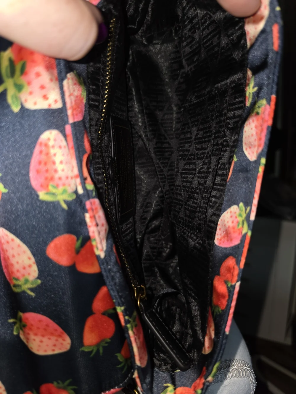 Kurt Geiger London Navy Strawberry Print Crossbody Bag To Handbag